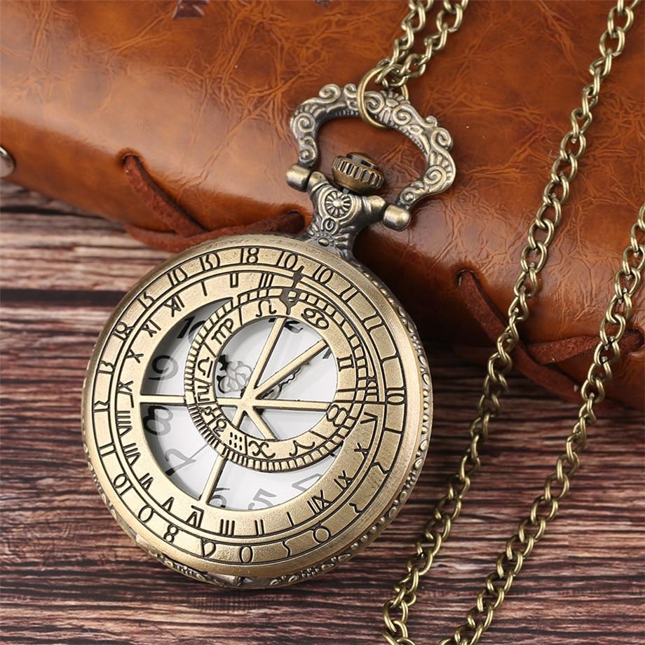 Steampunk Bronze Half Hunter Quartz Pocket Watch - Archimedes - Pocket Watch Net