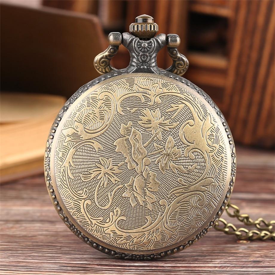 Steampunk Bronze Half Hunter Quartz Pocket Watch - Archimedes - Pocket Watch Net