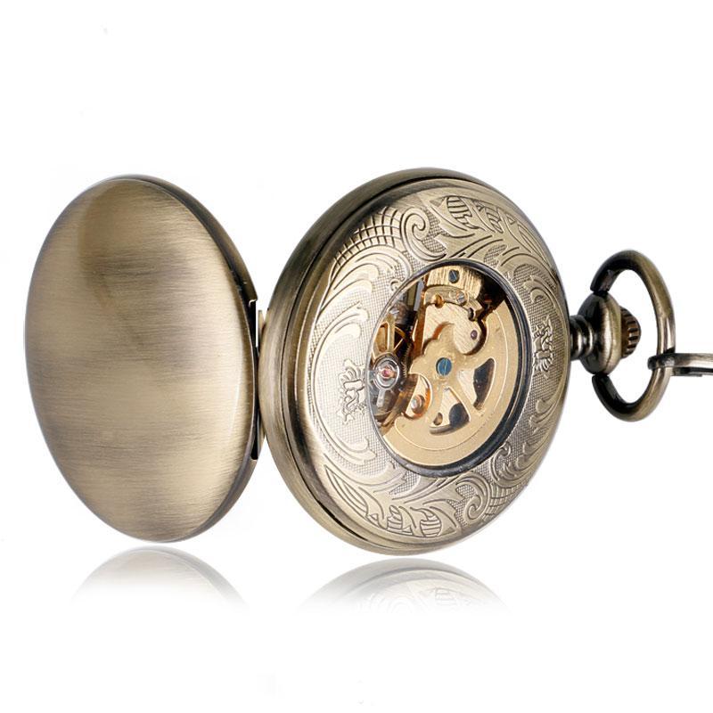 Vintage Automatic Full Hunter Pocket Watch - Bronze Lining - Pocket Watch Net