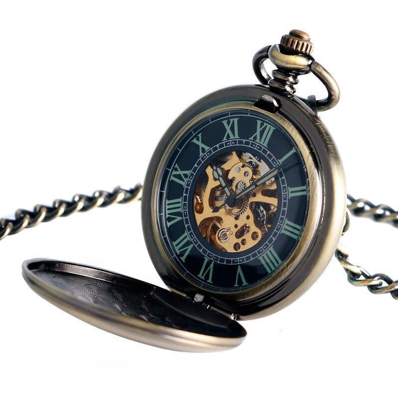 Vintage Automatic Full Hunter Pocket Watch - Bronze Lining - Pocket Watch Net