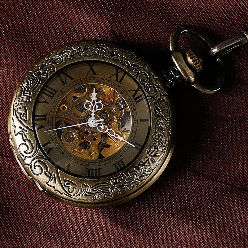 Vintage Automatic Half Hunter Pocket Watch - Roman - Pocket Watch Net