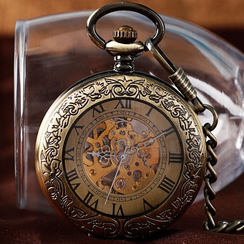 Vintage Automatic Half Hunter Pocket Watch - Roman - Pocket Watch Net