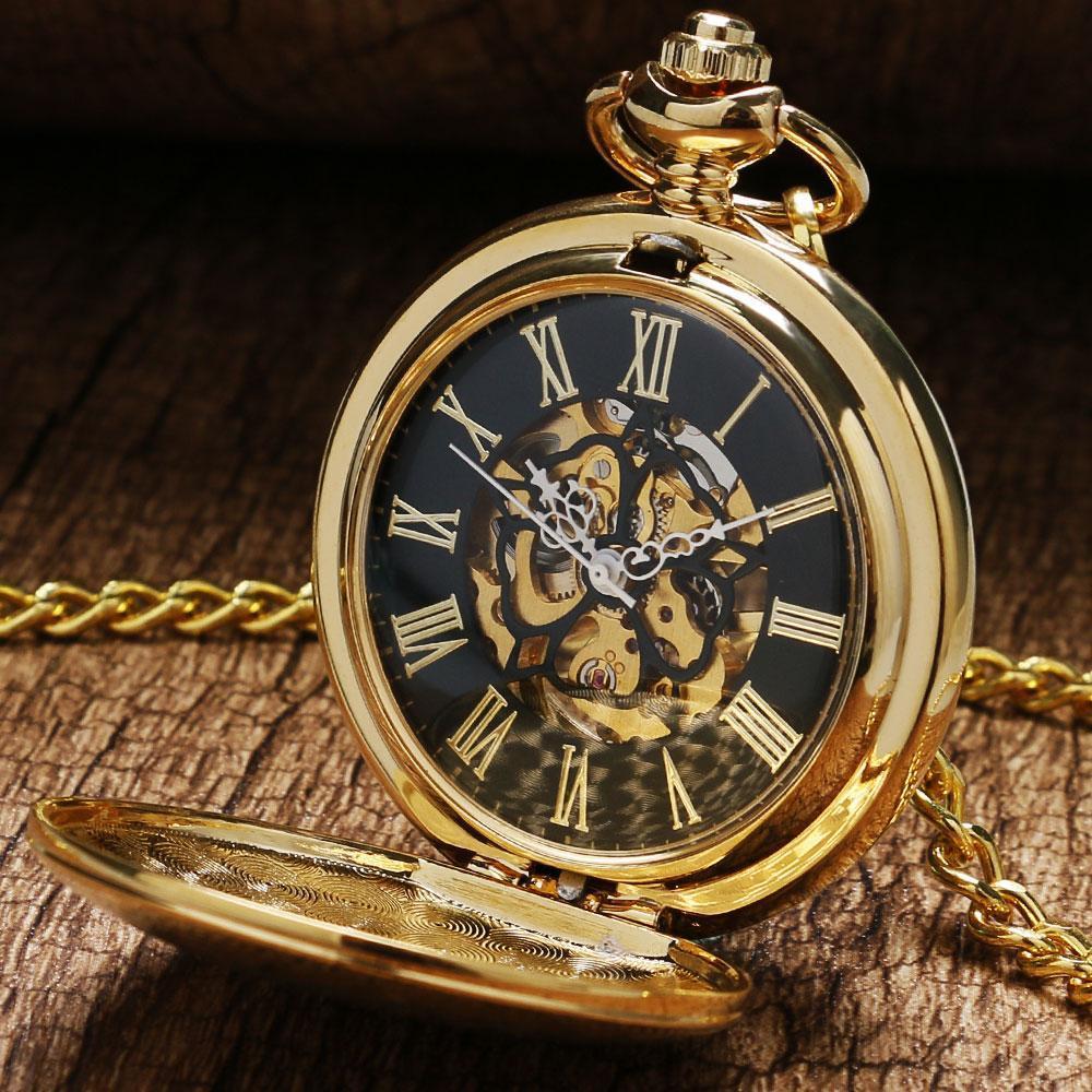 Vintage Steampunk Mechanical Full Hunter Pocket Watch