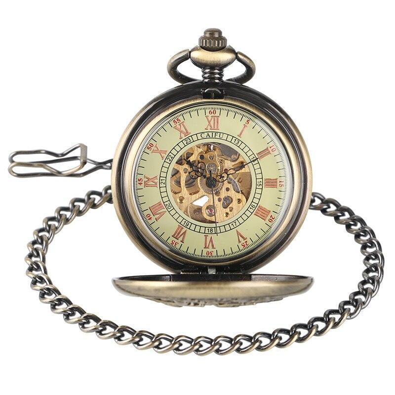 Women's Bronze Automatic Pocket Watch - Birds and Flowers - Pocket Watch Net