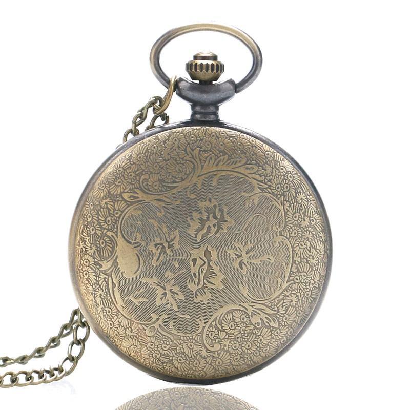 Women's Bronze Full Hunter Quartz Pocket Watch - Love Nest - Pocket Watch Net