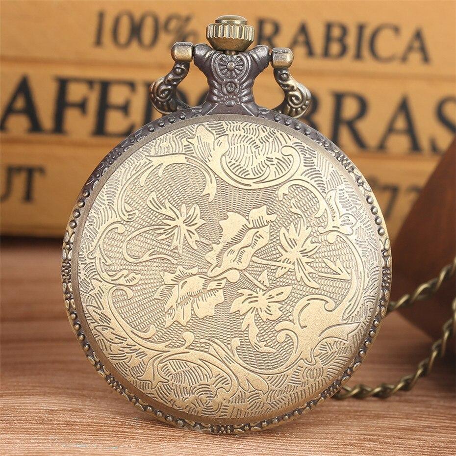 Women's Bronze Quartz Full Hunter Pocket Watch - Jumbo - Pocket Watch Net