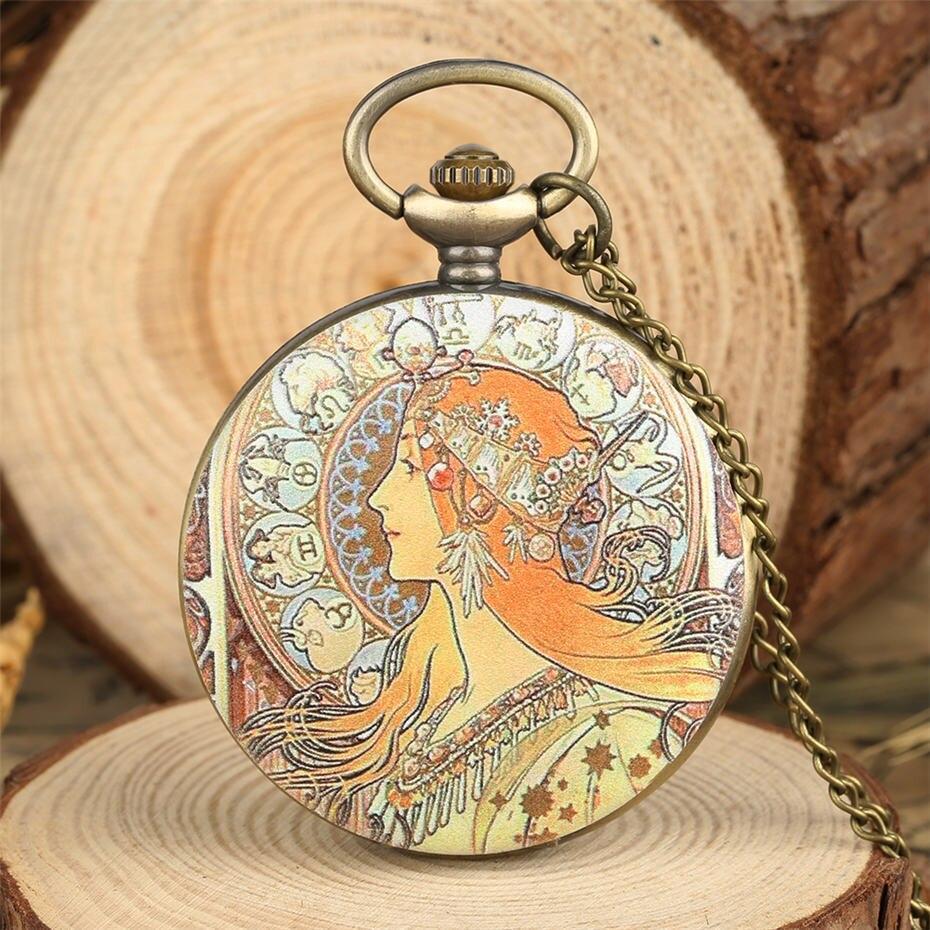 Women's Full Hunter Quartz  Pocket Watch  - Cléo de Mérode - Pocket Watch Net