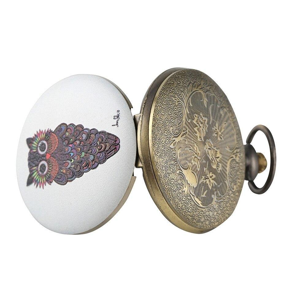 Women's Full Hunter Quartz Pocket Watch - Hypotic Owl - Pocket Watch Net