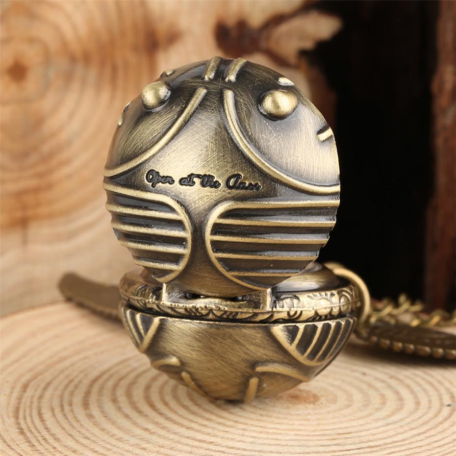 Women's Rounded Bronze Pendant Watch - Flying Beetle - Pocket Watch Net