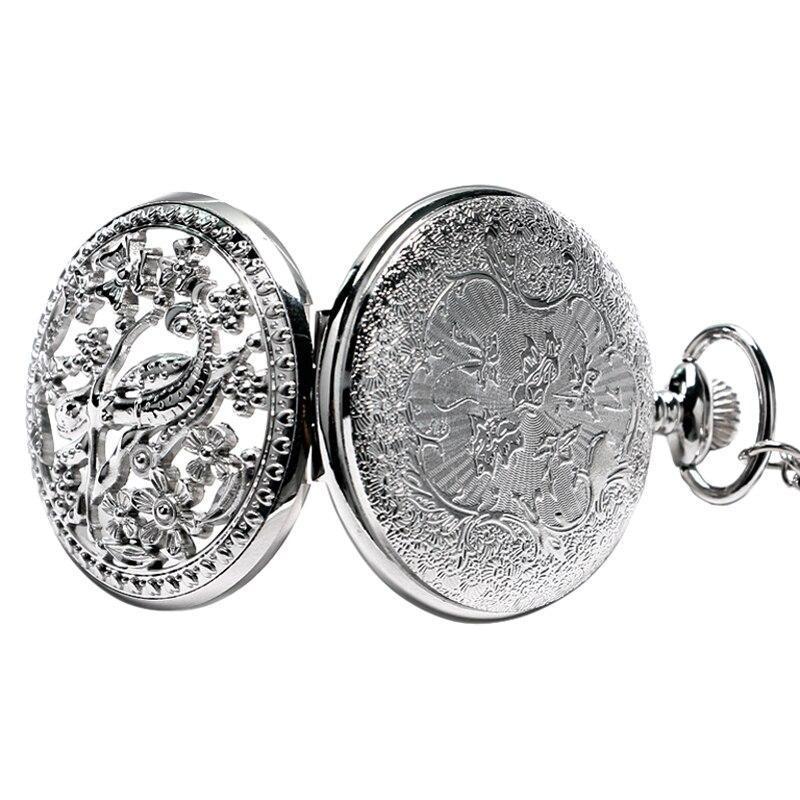 Women's Silver Quartz Pocket Watch - Siren - Pocket Watch Net