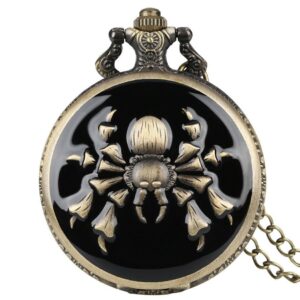 Black and Bronze Steampunk Quartz Full Hunter Pocket Watch - Isaiah - Pocket Watch Net