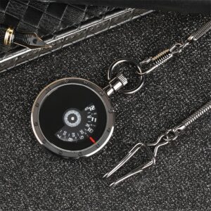 Black Modern Open Face Pocket Watch - Time Capsule - Pocket Watch Net