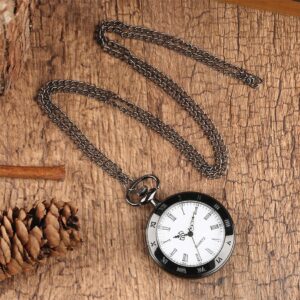 Black Open Face Vintage Pocket Watch - Casanova - Pocket Watch Net