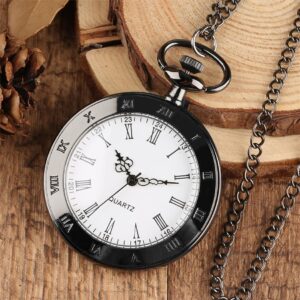 Black Open Face Vintage Pocket Watch - Casanova - Pocket Watch Net