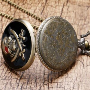Black Quartz Full Hunter Pocket Watch - Piracy - Pocket Watch Net
