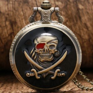 Black Quartz Full Hunter Pocket Watch - Piracy - Pocket Watch Net