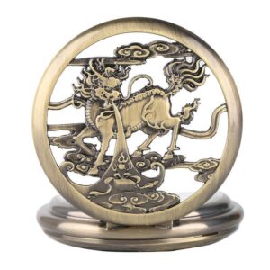 Bronze Automatic Full Hunter Pocket Watch - Asian Chimera - Pocket Watch Net
