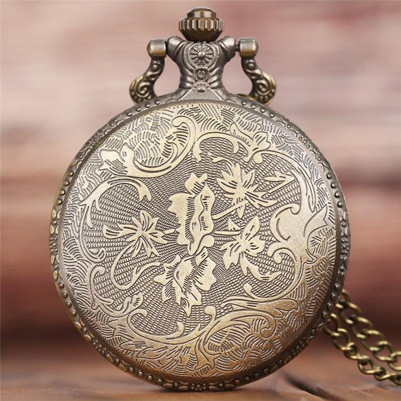 Bronze Full Hunter Quartz Pocket Watch - Wolf Pack - Pocket Watch Net
