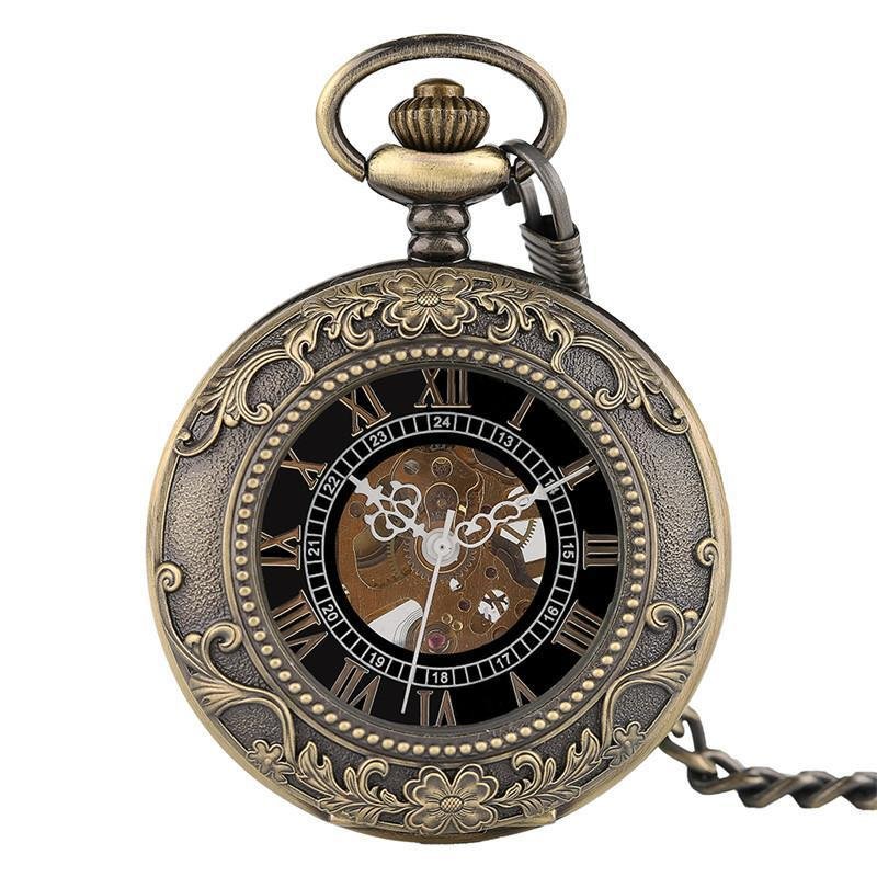 Bronze Half Hunter Mechanical Pocket Watch- Gloria - Pocket Watch Net