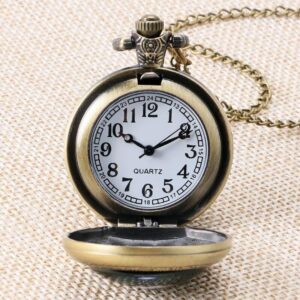 Bronze Quartz Full Hunter Pocket Watch - Alice and Roger - Pocket Watch Net