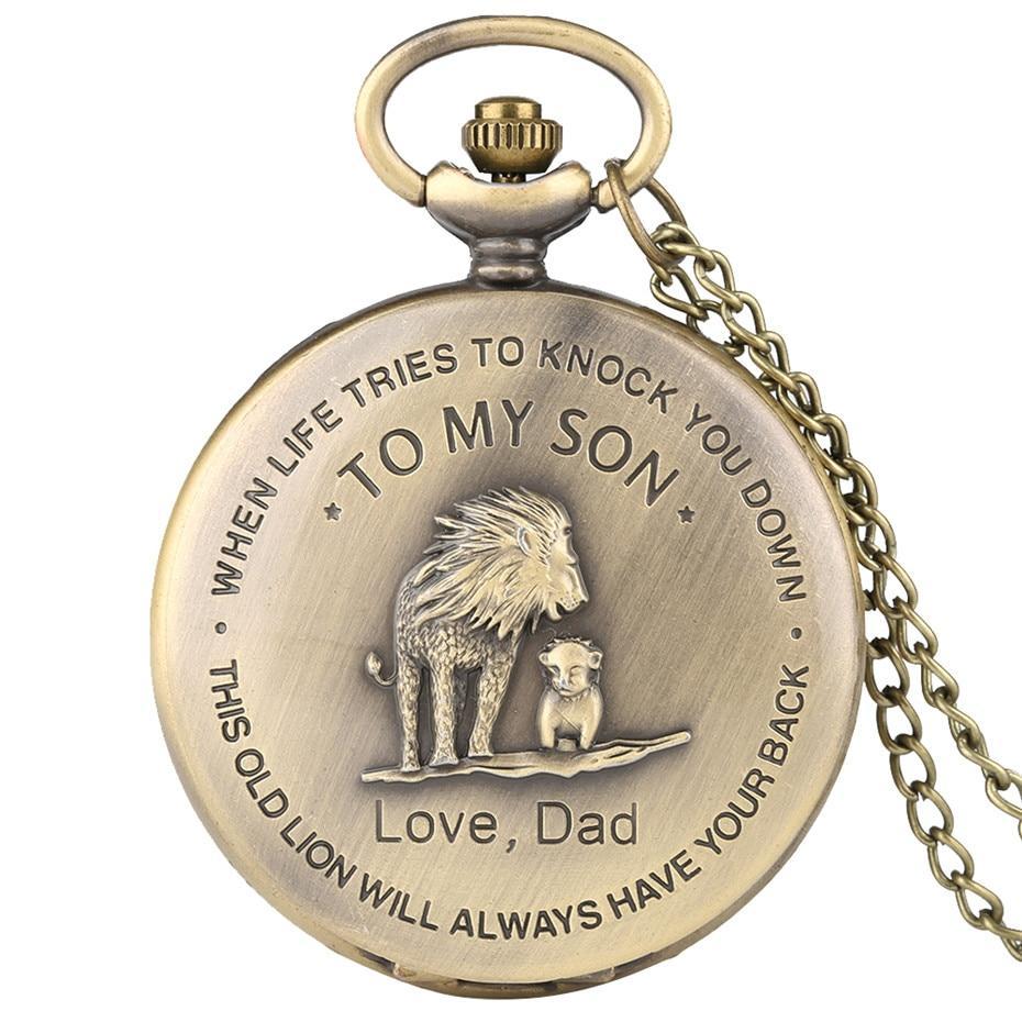 Bronze Quartz Full Hunter Pocket Watch - Simba - Pocket Watch Net