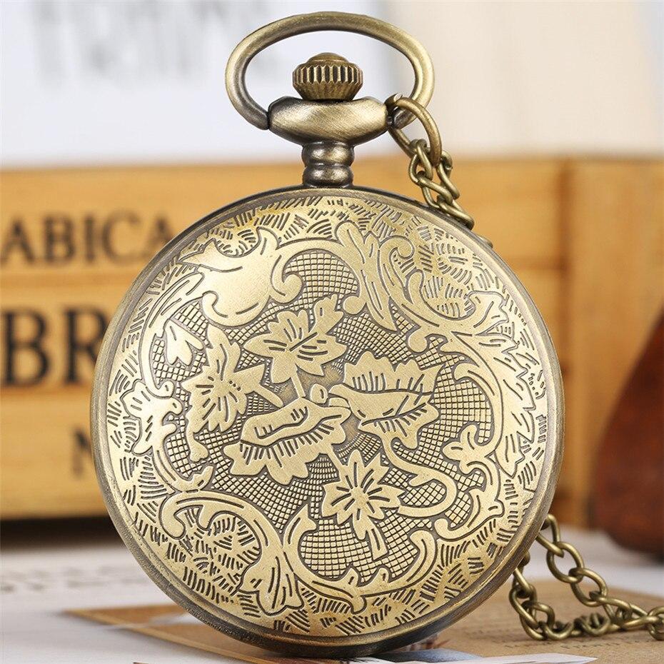 Bronze Quartz Full Hunter Pocket Watch - Statue of Liberty - Pocket Watch Net