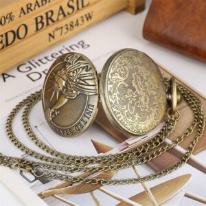Bronze Quartz Full Hunter Pocket Watch - Statue of Liberty - Pocket Watch Net