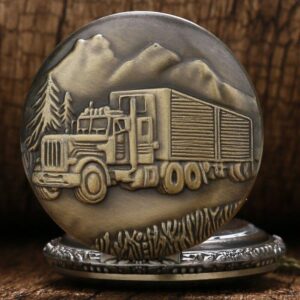 Bronze Quartz Full Hunter Pocket Watch - Trucker - Pocket Watch Net