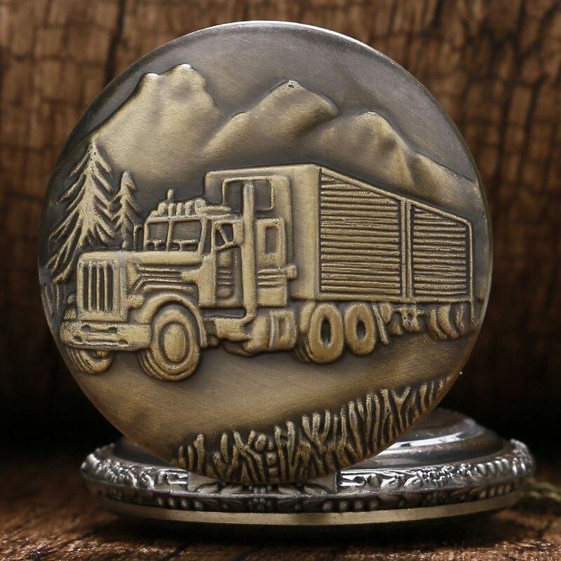 Bronze Quartz Full Hunter Pocket Watch - Trucker - Pocket Watch Net