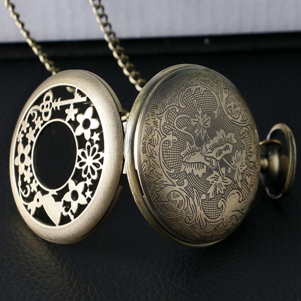 Bronze Quartz Half Hunter Pocket Watch - Alice's Rabbit - Pocket Watch Net