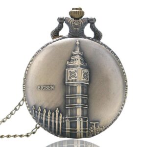 Bronze Steampunk Quartz Full Hunter - Big Ben - Pocket Watch Net