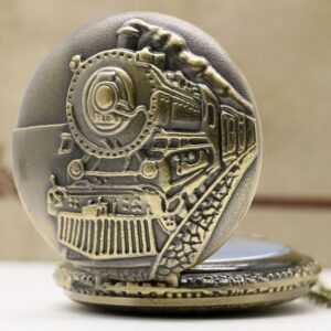 Bronze Steampunk Quartz Full Hunter Pocket Watch - Bolsteam II - Pocket Watch Net