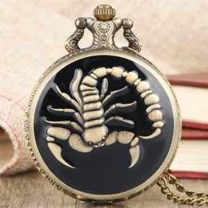 Bronze Steampunk Quartz Full Hunter Pocket Watch - Skorp - Pocket Watch Net