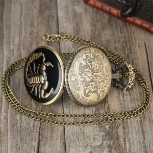 Bronze Steampunk Quartz Full Hunter Pocket Watch - Skorp - Pocket Watch Net
