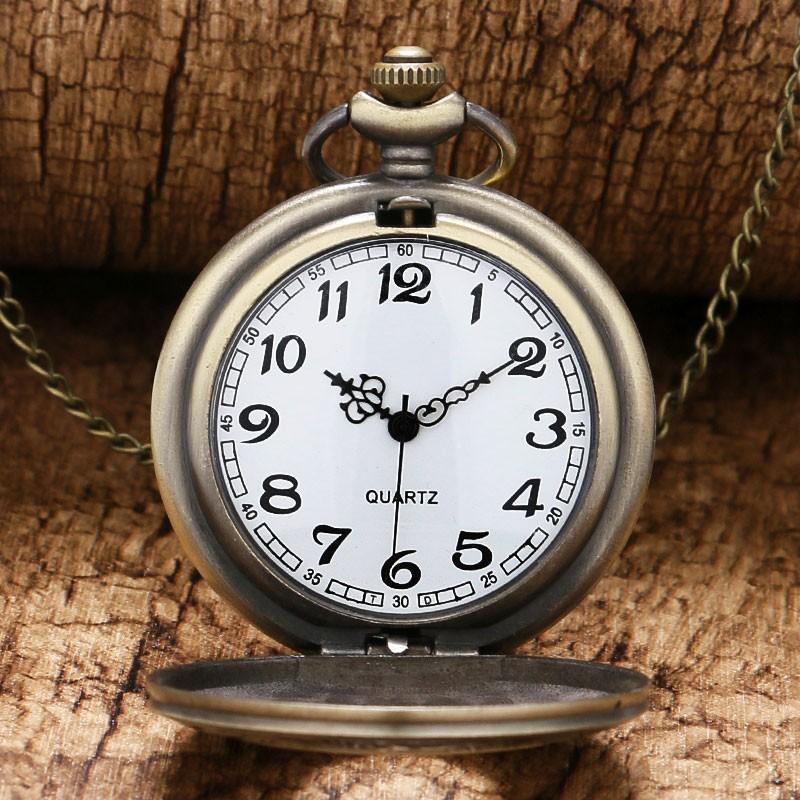 Bronze Vintage Half Hunter Quartz Pocket Watch - Peaky - Pocket Watch Net