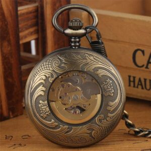 Copper Automatic Full Hunter Pocket Watch - Copper Lining - Pocket Watch Net