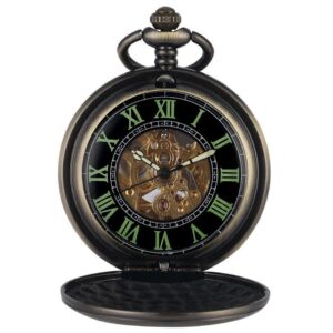 Copper Automatic Full Hunter Pocket Watch - Copper Lining - Pocket Watch Net