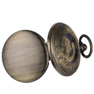 Copper Automatic Full Hunter Pocket Watch - Copper Lining - Pocket Watch Net