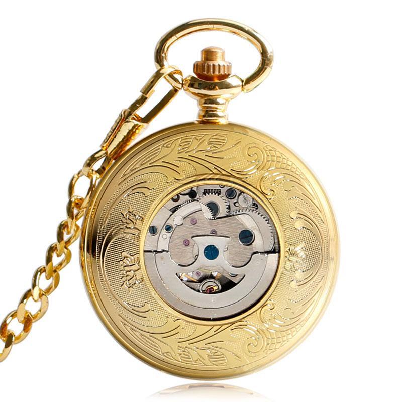 Gold Automatic Pocket Watch - Golden Bird - Pocket Watch Net