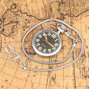 Men's Automatic Open Face Pocket Watch - Black Light - Pocket Watch Net