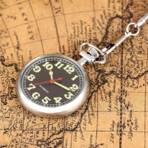 Men's Automatic Open Face Pocket Watch - Black Light - Pocket Watch Net