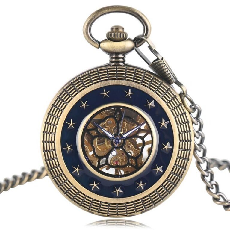 Men's Mechanical Half Hunter Pocket Watch - Golden Stars