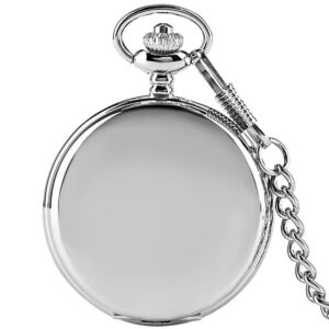 Men's Silver Vintage Full Hunter Pocket Watch - Shelby - Pocket Watch Net