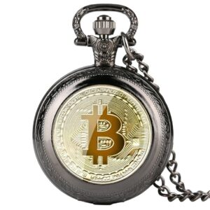 Modern Quartz Full Hunter Pocket Watch - Bitcoin - Pocket Watch Net
