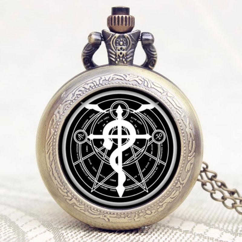 Modern Quartz Full Hunter Pocket Watch - Caduceus - Pocket Watch Net