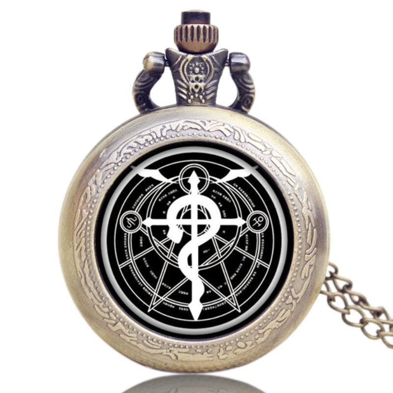Modern Quartz Full Hunter Pocket Watch - Caduceus - Pocket Watch Net