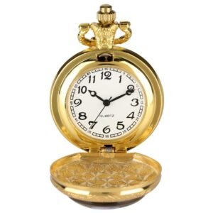 Modern Quartz Full Hunter Pocket Watch - Hypnotic Stained Glass - Pocket Watch Net