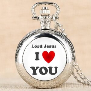 Modern Quartz Full Hunter Pocket Watch - Jesus Love - Pocket Watch Net
