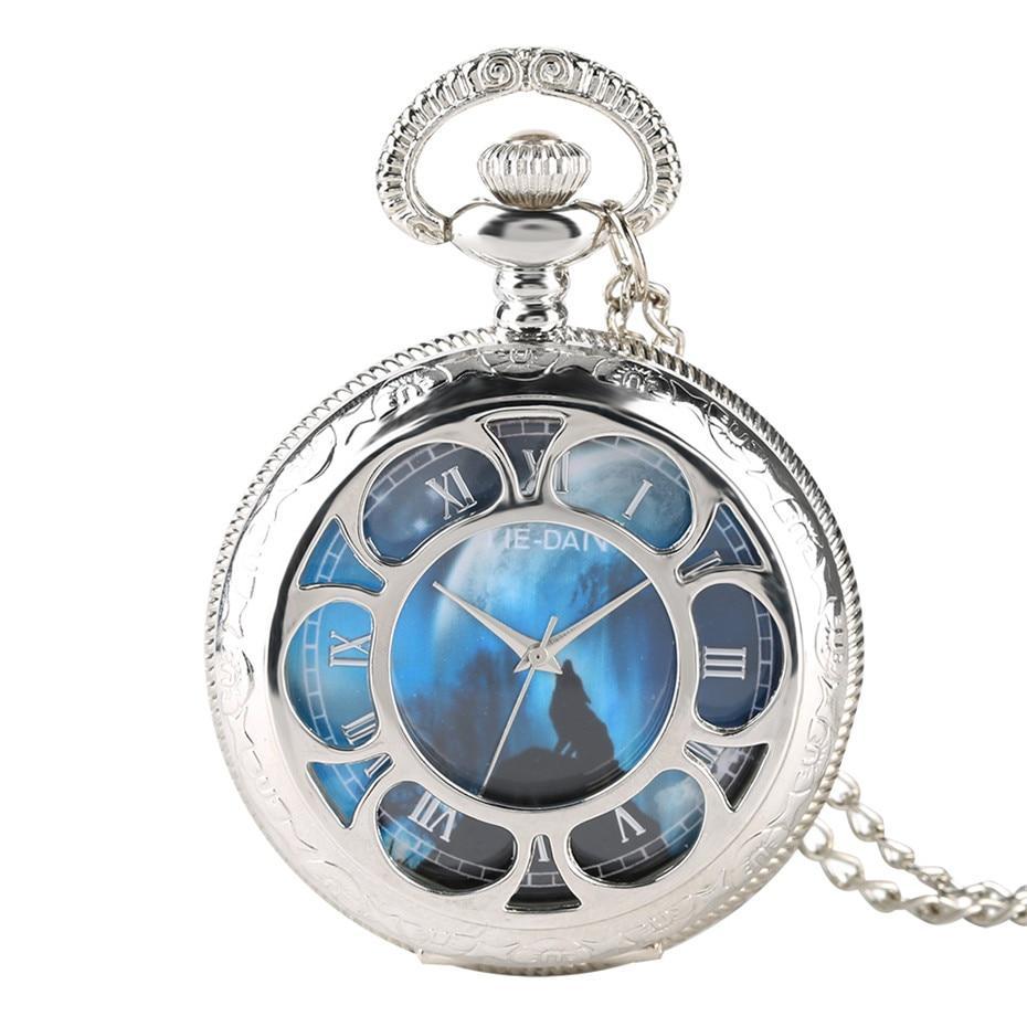 Modern Quartz Half Hunter Pocket Watch - Solitaire Howler - Pocket Watch Net