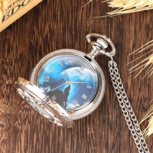 Modern Quartz Half Hunter Pocket Watch - Solitaire Howler - Pocket Watch Net